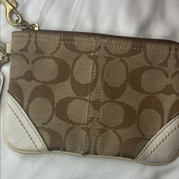 Coach Signature Women’s Brown and Cream Wristlet Wallet - Picture 5 of 11